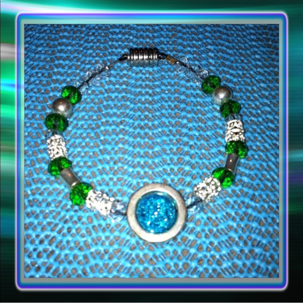 Green & Silver Crystal Bracelet